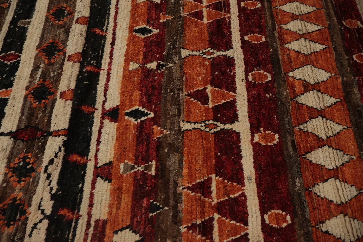 Geometric Charm Unique Striped Moroccan Area Rug 9x12