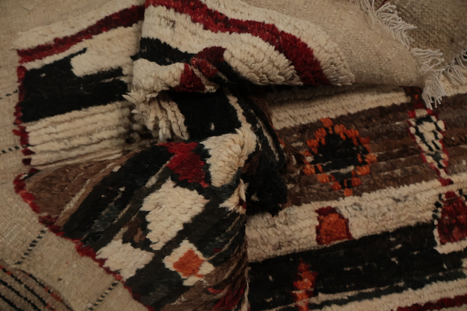 Geometric Charm Unique Striped Moroccan Area Rug 9x12