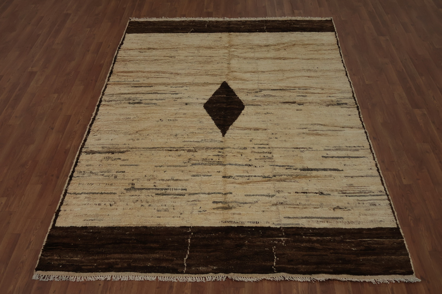 Ivory Geometric Moroccan Area Rug 6x9