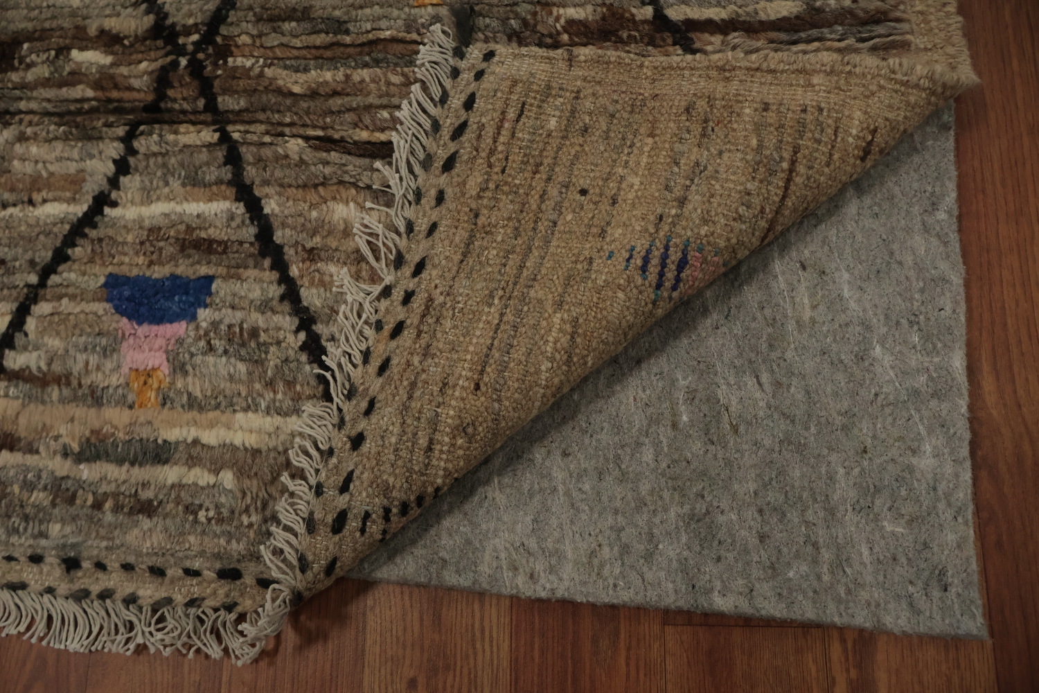 Geometric Moroccan Area Rug 10x12 with Earthy Tones and Subtle Hues