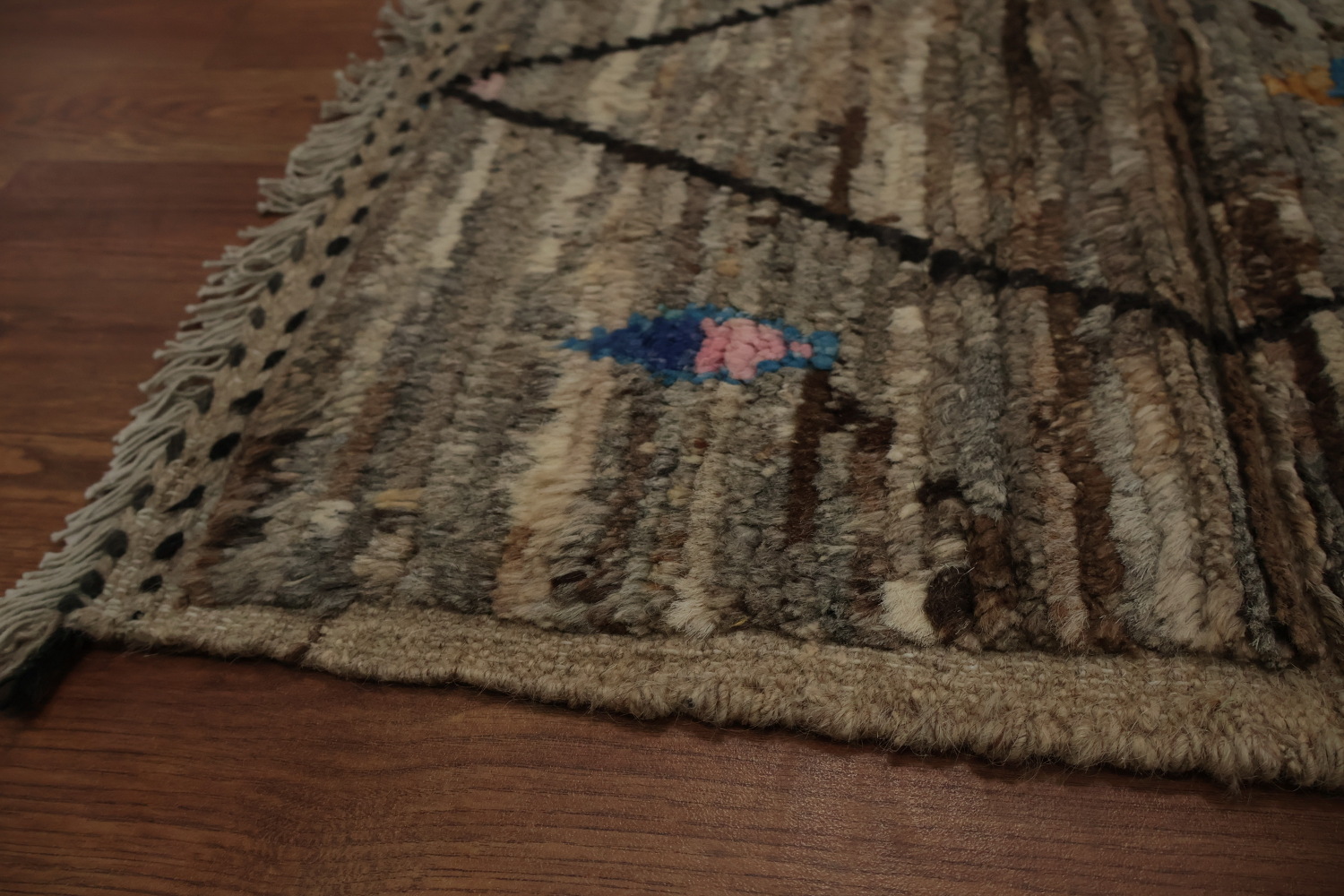 Geometric Moroccan Area Rug 10x12 with Earthy Tones and Subtle Hues