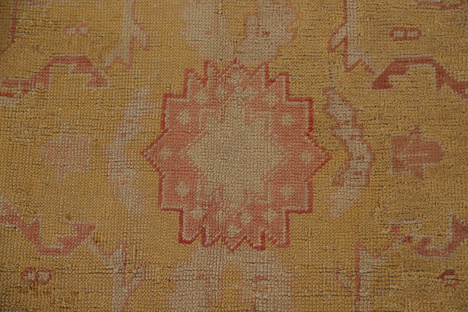 Pre-1900 Antique Vegetable Dye Oushak Large Rug 12x14
