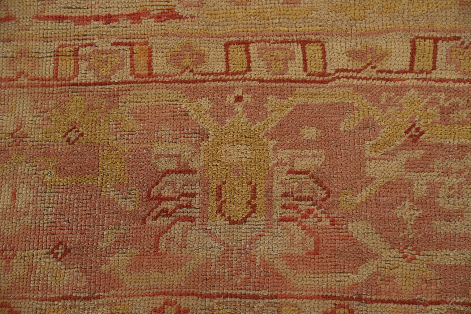Pre-1900 Antique Vegetable Dye Oushak Large Rug 12x14