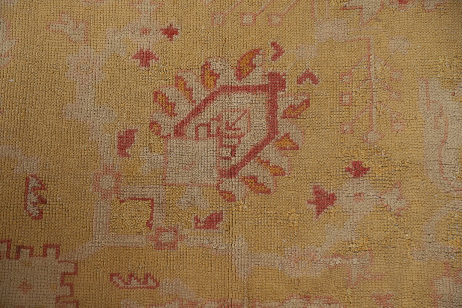 Pre-1900 Antique Vegetable Dye Oushak Large Rug 12x14