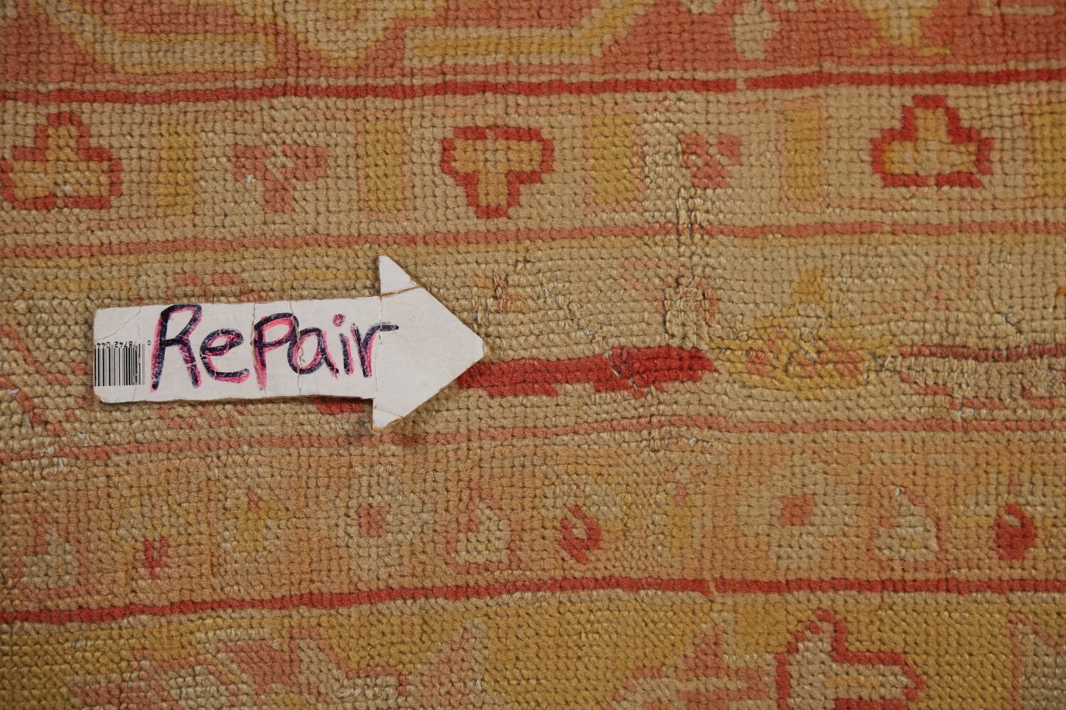 Pre-1900 Antique Vegetable Dye Oushak Large Rug 12x14