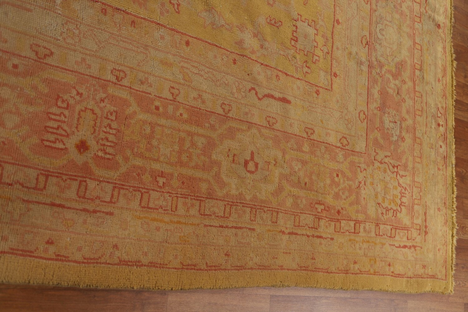 Pre-1900 Antique Vegetable Dye Oushak Large Rug 12x14