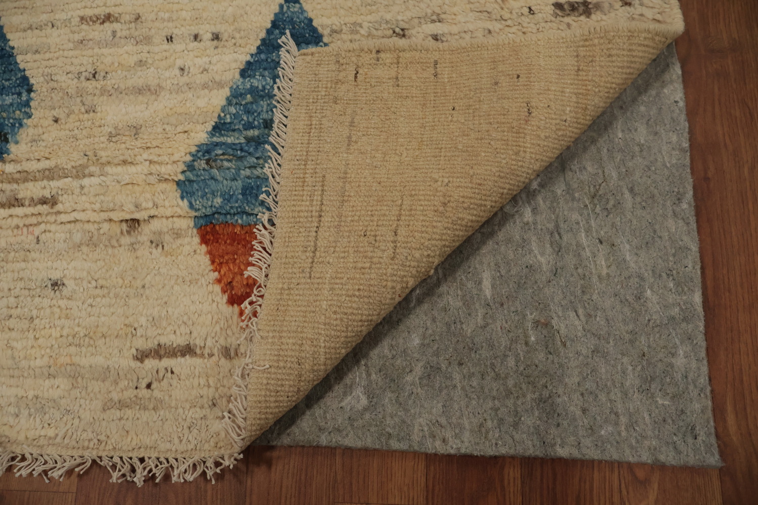 Intricate Geometric Shapes on Textured Moroccan Area Rug 9x12