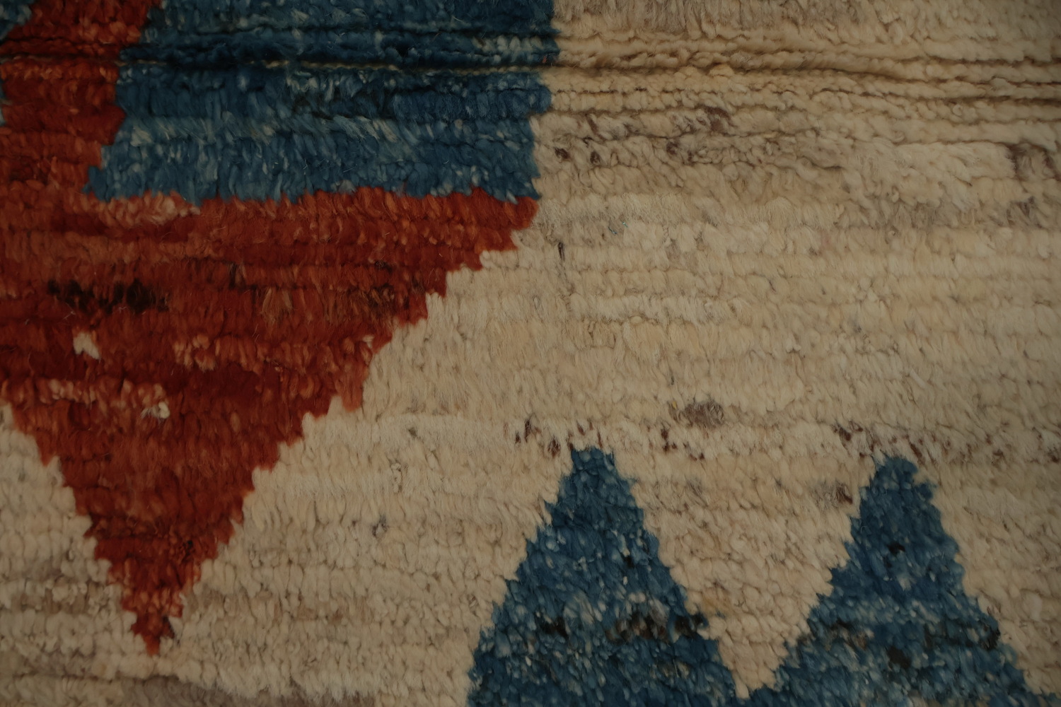 Intricate Geometric Shapes on Textured Moroccan Area Rug 9x12