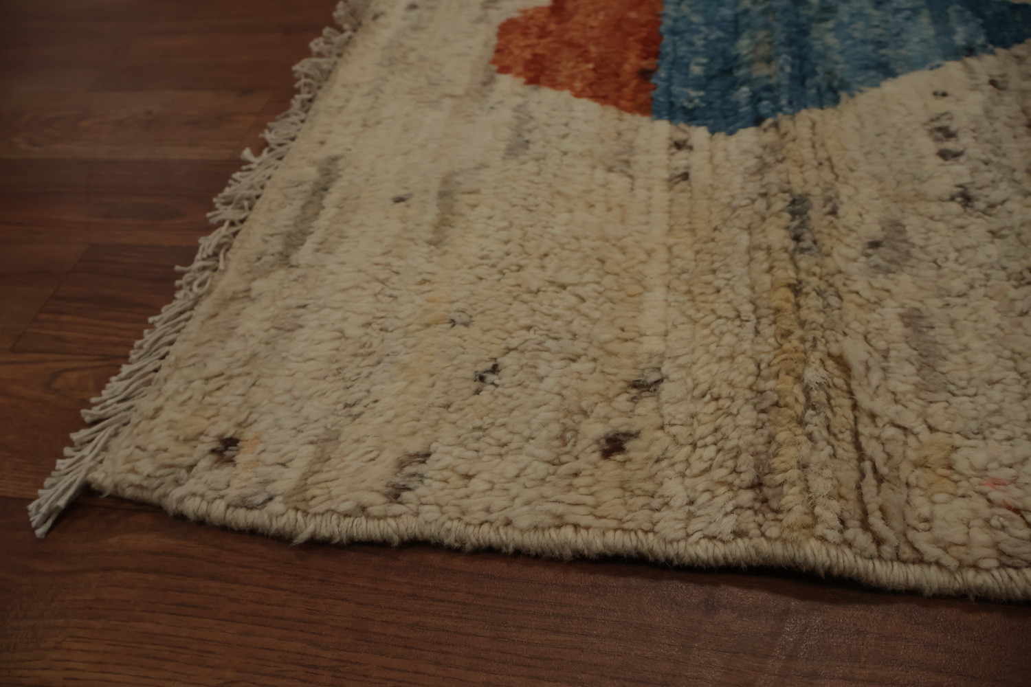 Intricate Geometric Shapes on Textured Moroccan Area Rug 9x12