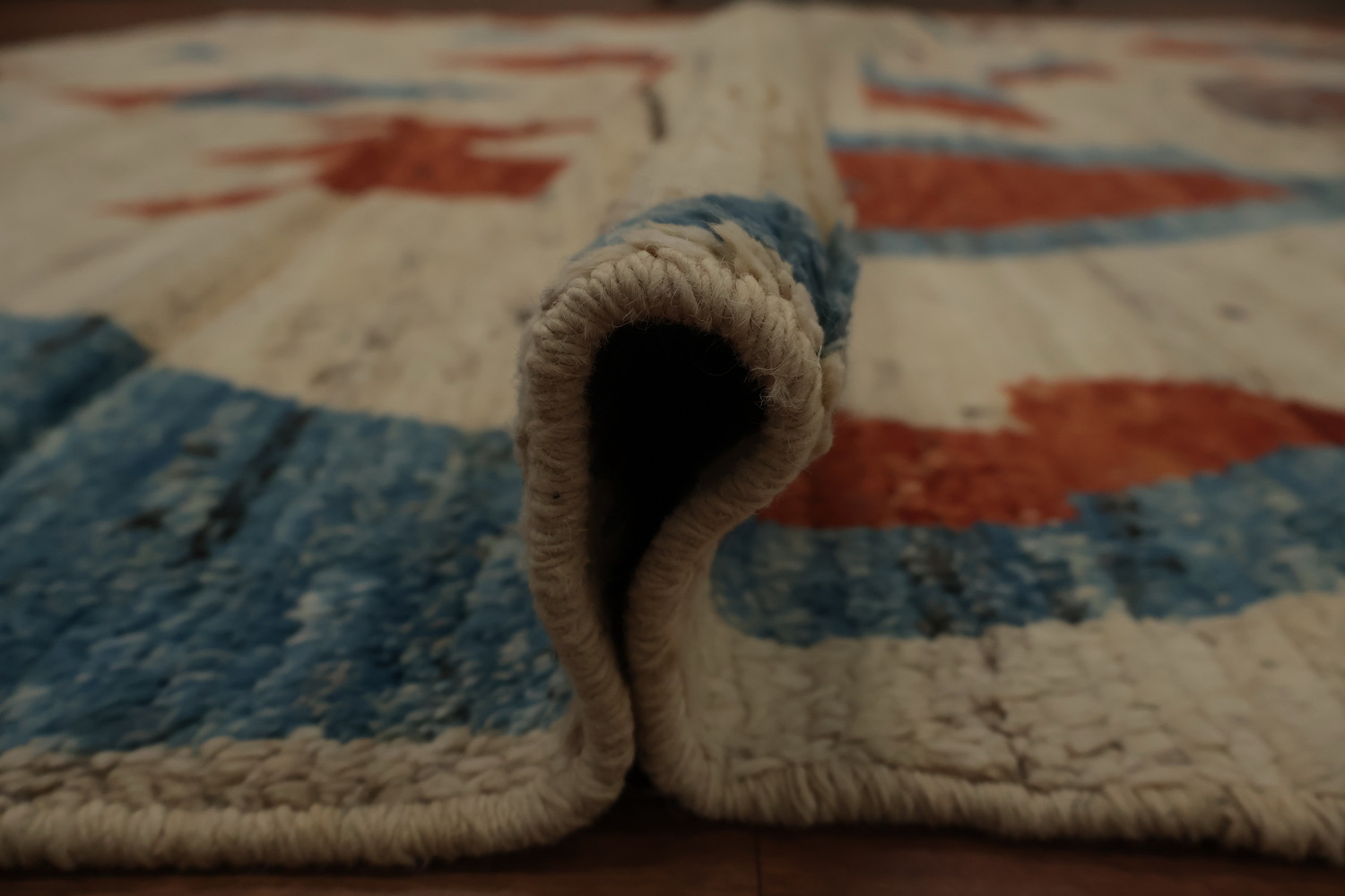 Intricate Geometric Shapes on Textured Moroccan Area Rug 9x12
