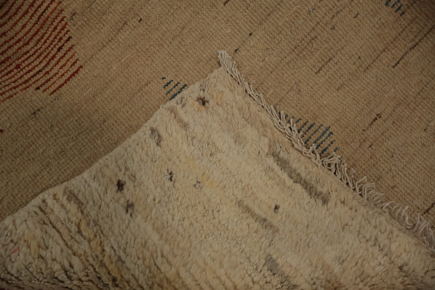 Intricate Geometric Shapes on Textured Moroccan Area Rug 9x12