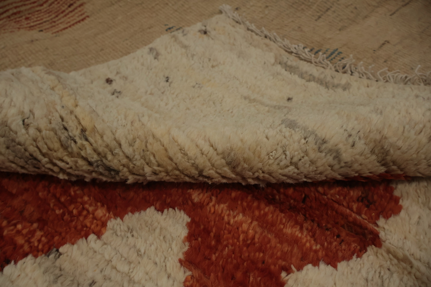Intricate Geometric Shapes on Textured Moroccan Area Rug 9x12