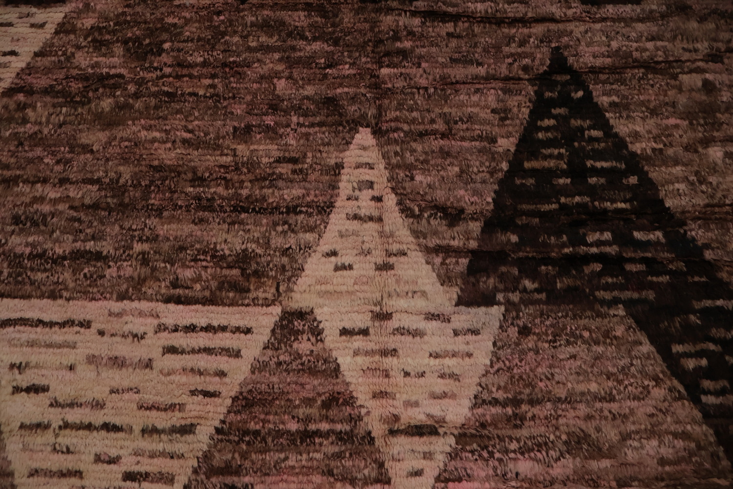 Pink/ Brown Moroccan Wool Area Rug 7x10