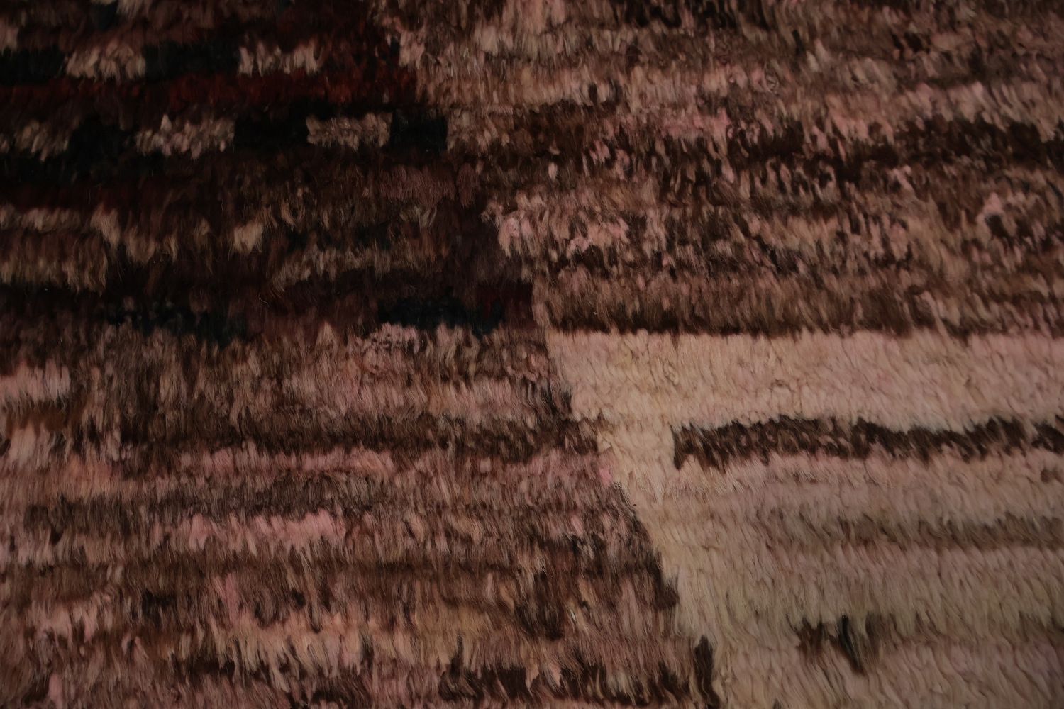 Pink/ Brown Moroccan Wool Area Rug 7x10