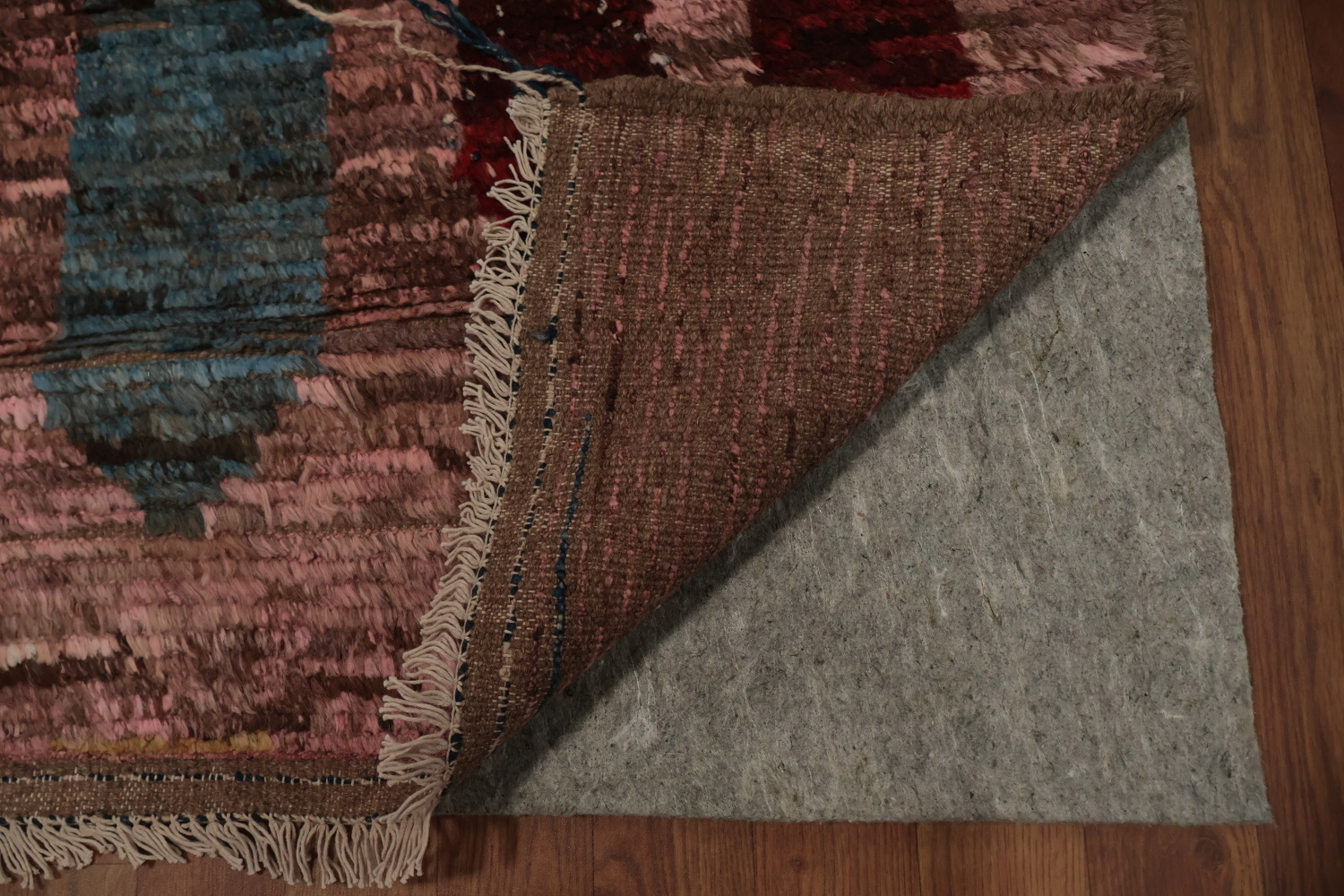 Artistic Moroccan Large Area Rug 9x12 with Multicolored Diamond Design
