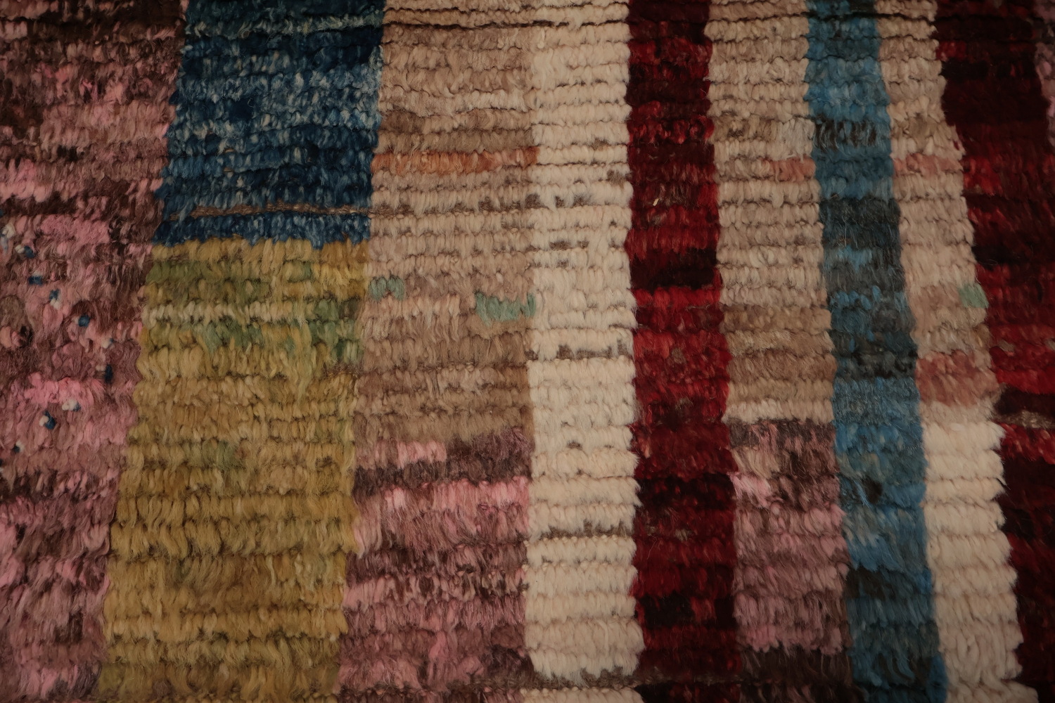 Artistic Moroccan Large Area Rug 9x12 with Multicolored Diamond Design