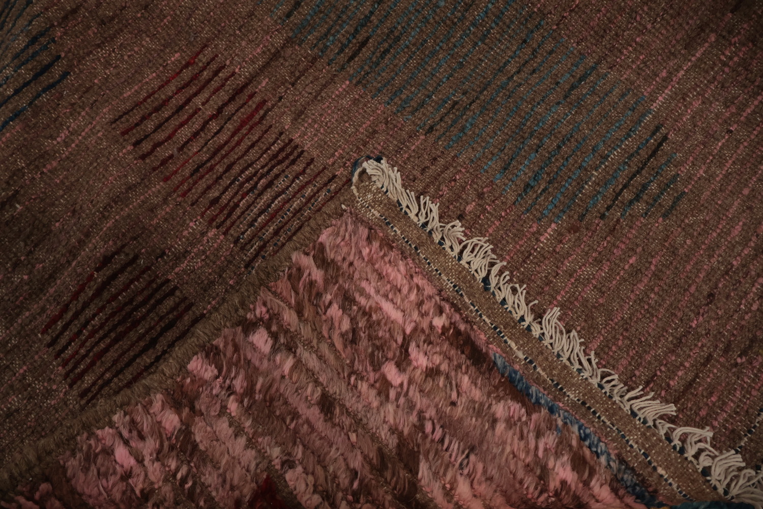 Artistic Moroccan Large Area Rug 9x12 with Multicolored Diamond Design