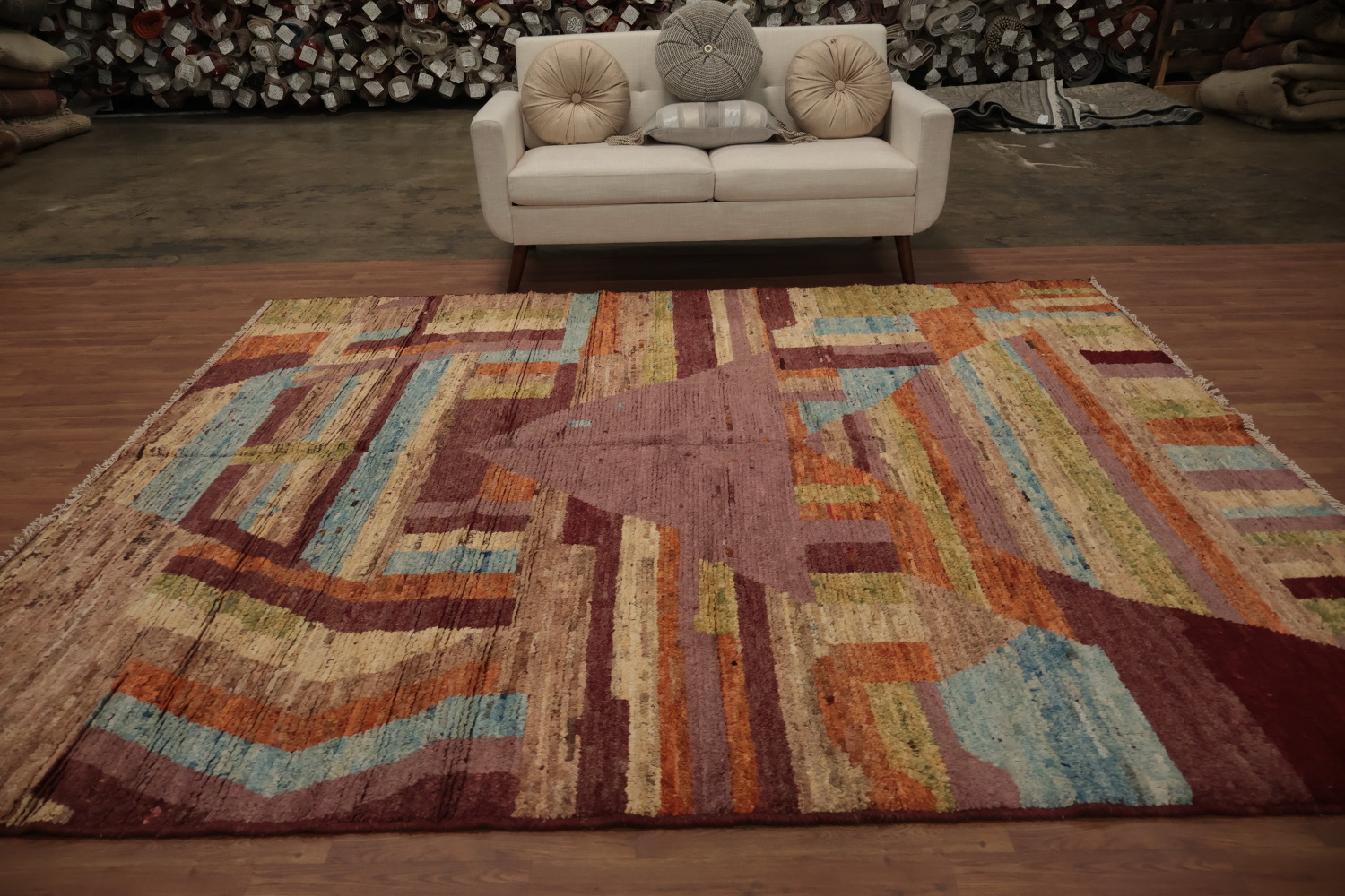 Earthy Moroccan Wool Area Rug 8x10 Elevates Room Aesthetic