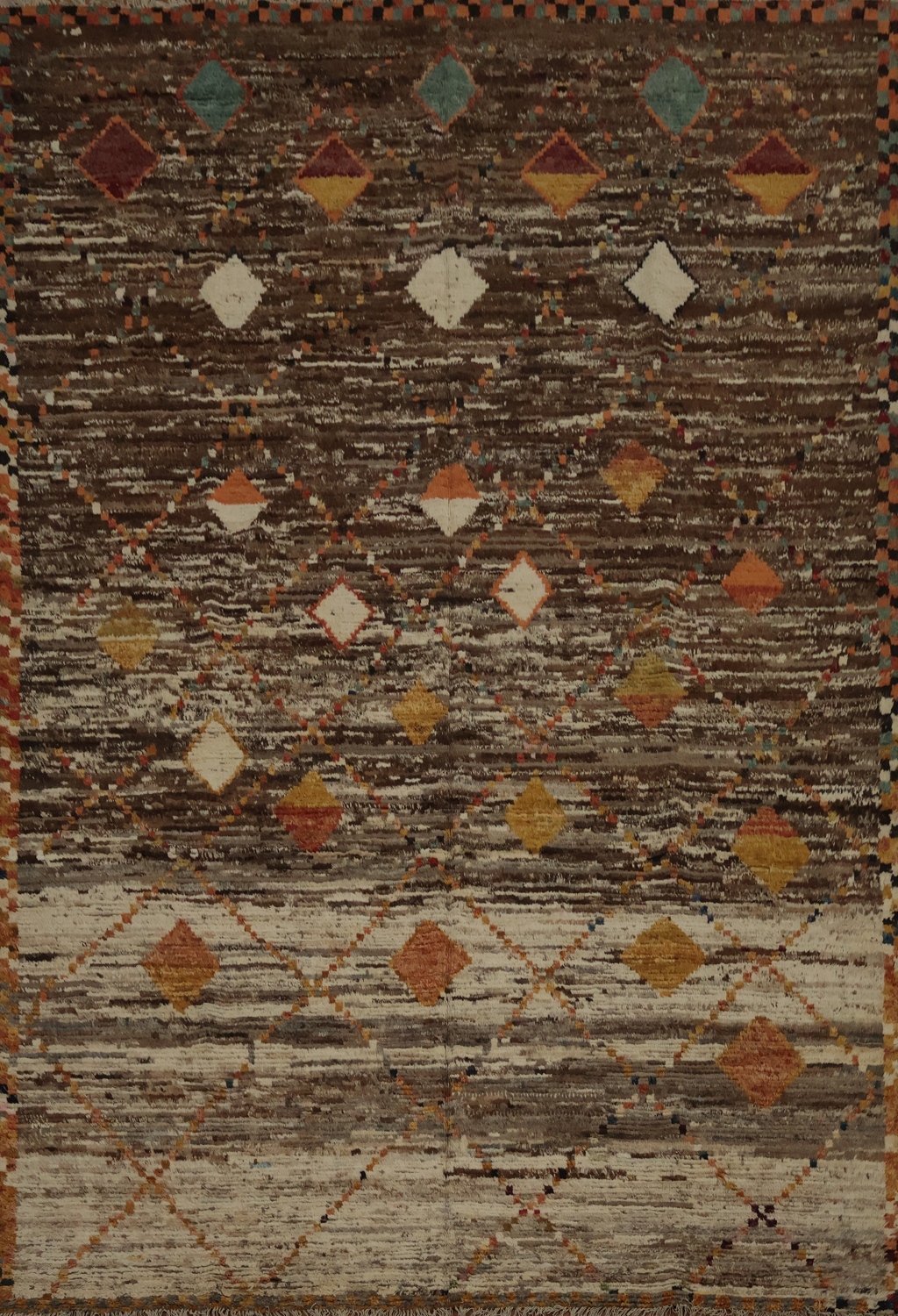 Create Cozy Ambiance with Earth-Toned Moroccan Area Rug 9x12