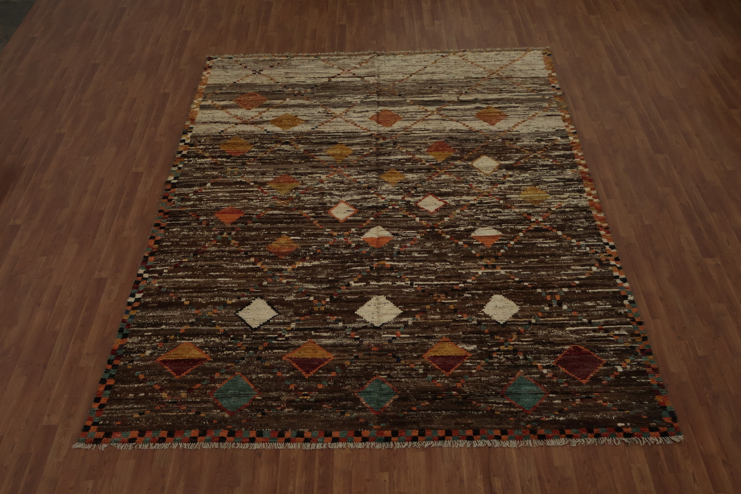 Create Cozy Ambiance with Earth-Toned Moroccan Area Rug 9x12