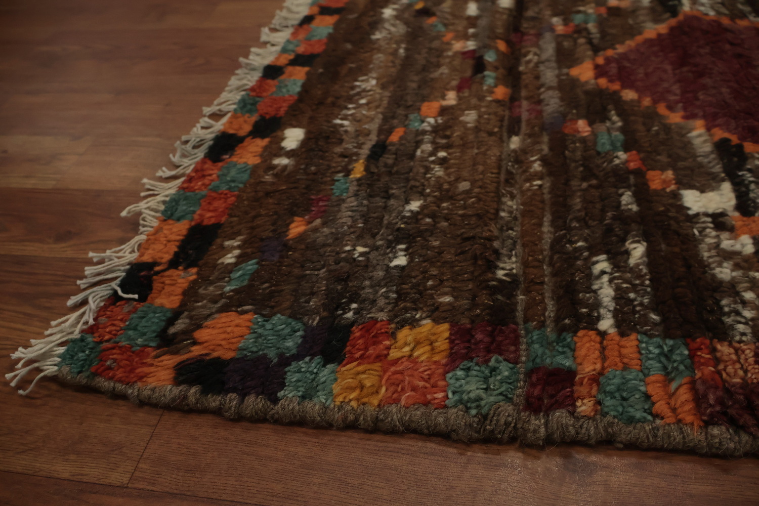 Create Cozy Ambiance with Earth-Toned Moroccan Area Rug 9x12