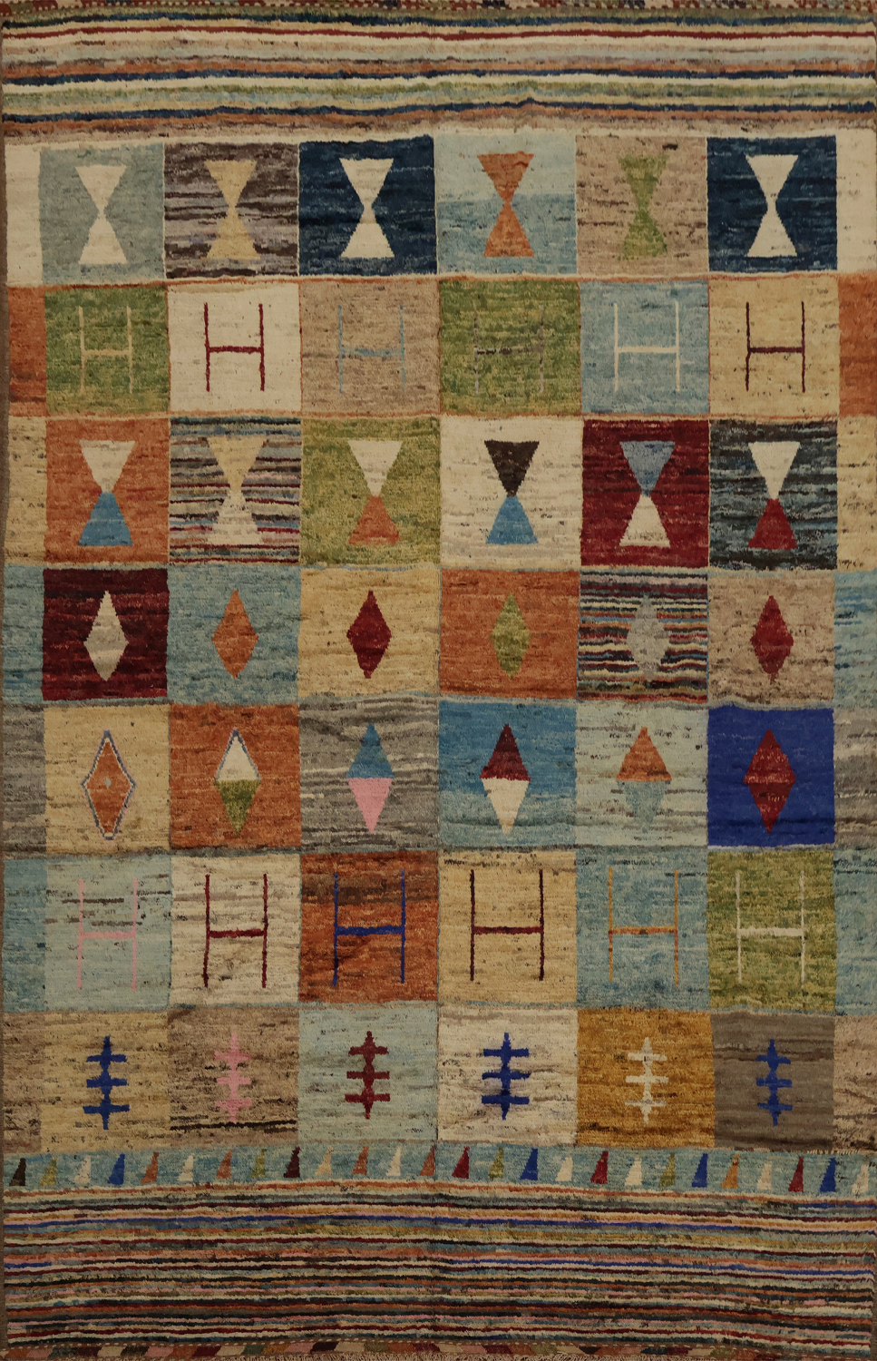 Multi-Color Moroccan Area Rug 10x13 for Contemporary Interiors