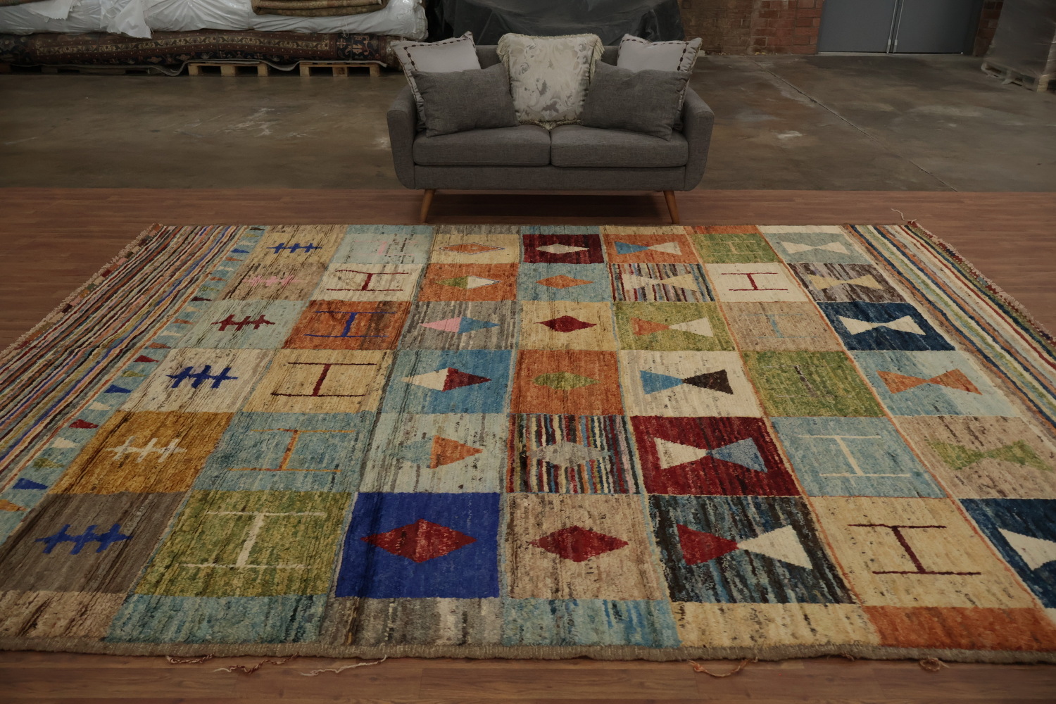 Multi-Color Moroccan Area Rug 10x13 for Contemporary Interiors