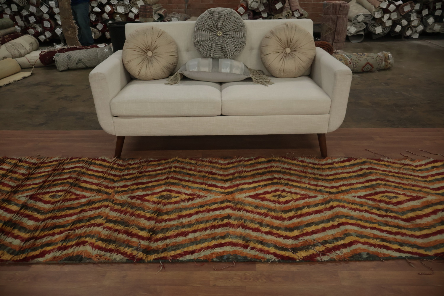 Zigzag Pattern Moroccan Berber Runner Rug 3x13 for Dynamic Room Decor