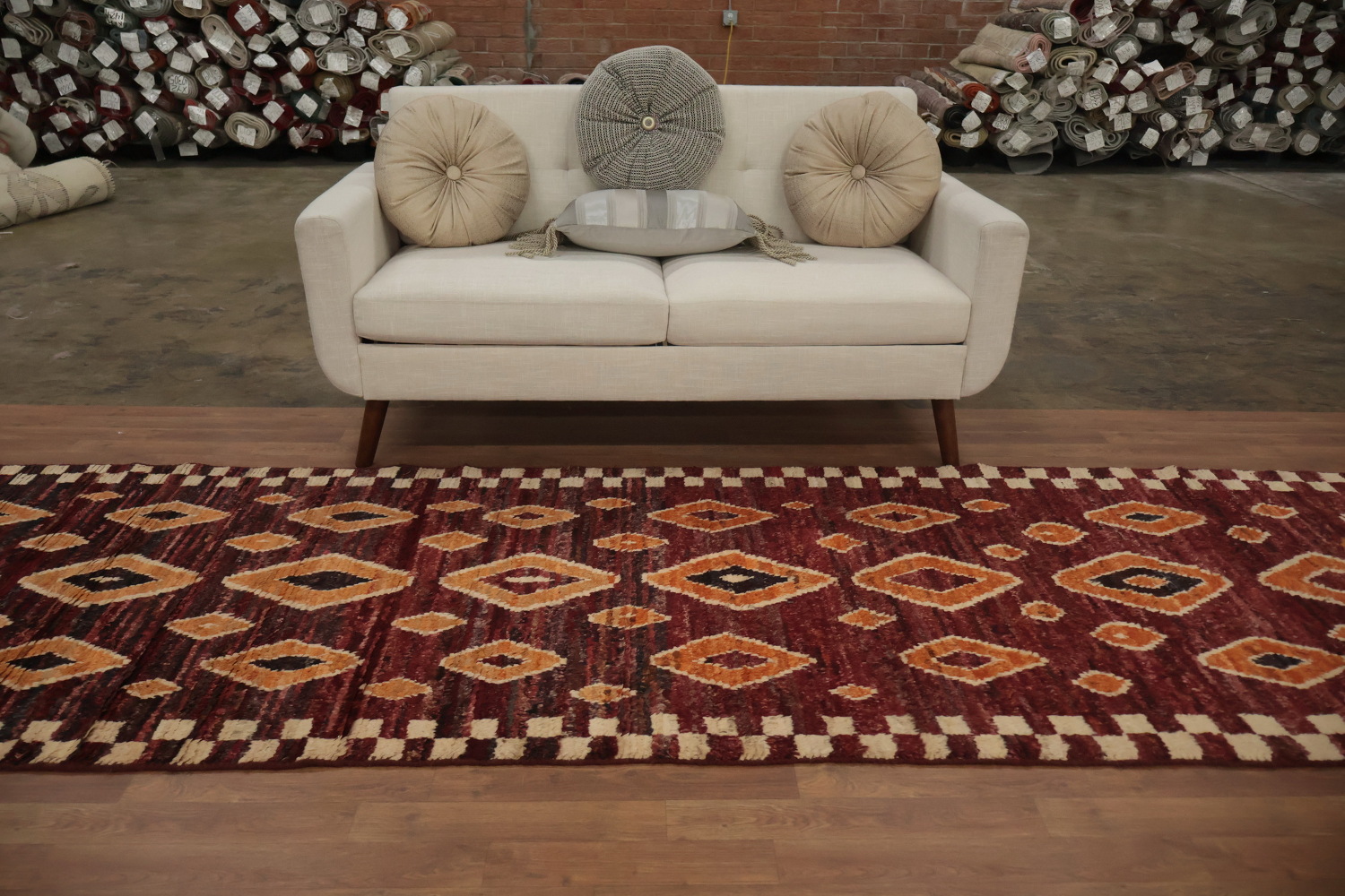 Rich and Textured Diamond Handmade Moroccan Runner Rug 4x16
