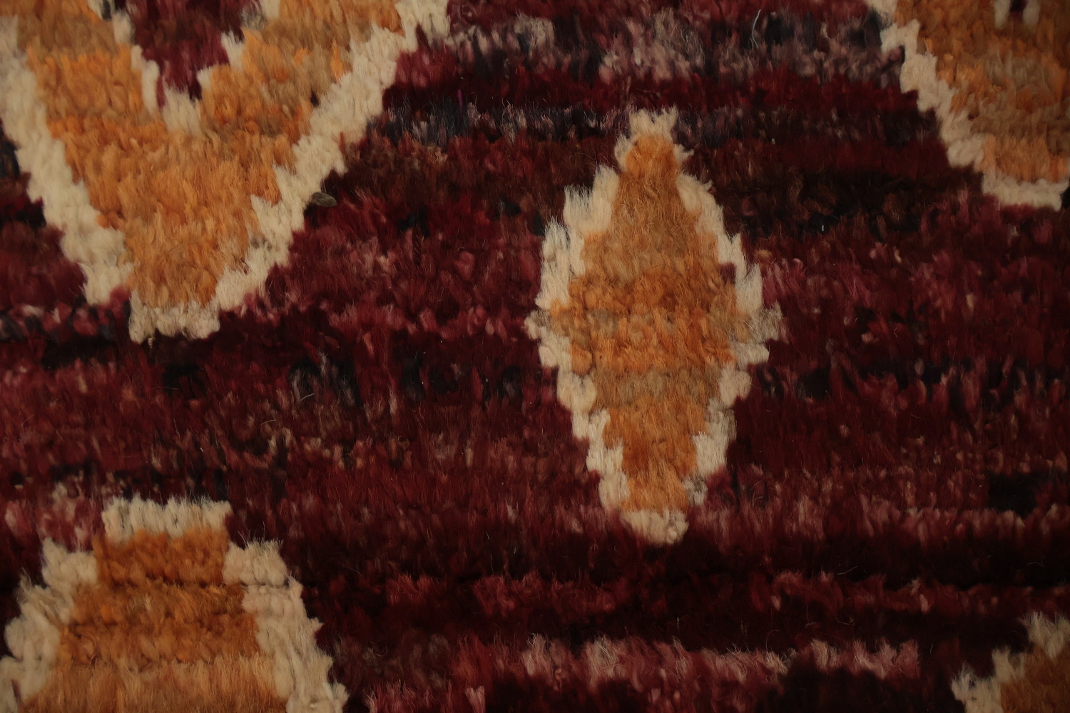 Rich and Textured Diamond Handmade Moroccan Runner Rug 4x16