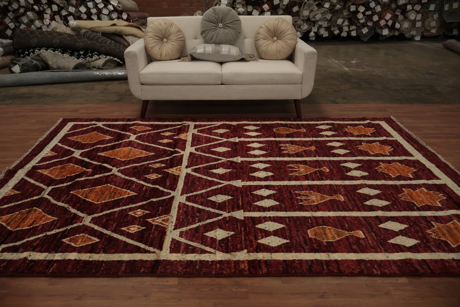 Artisanal Moroccan Area Rug 7x10 with Tribal Patterns and Shades
