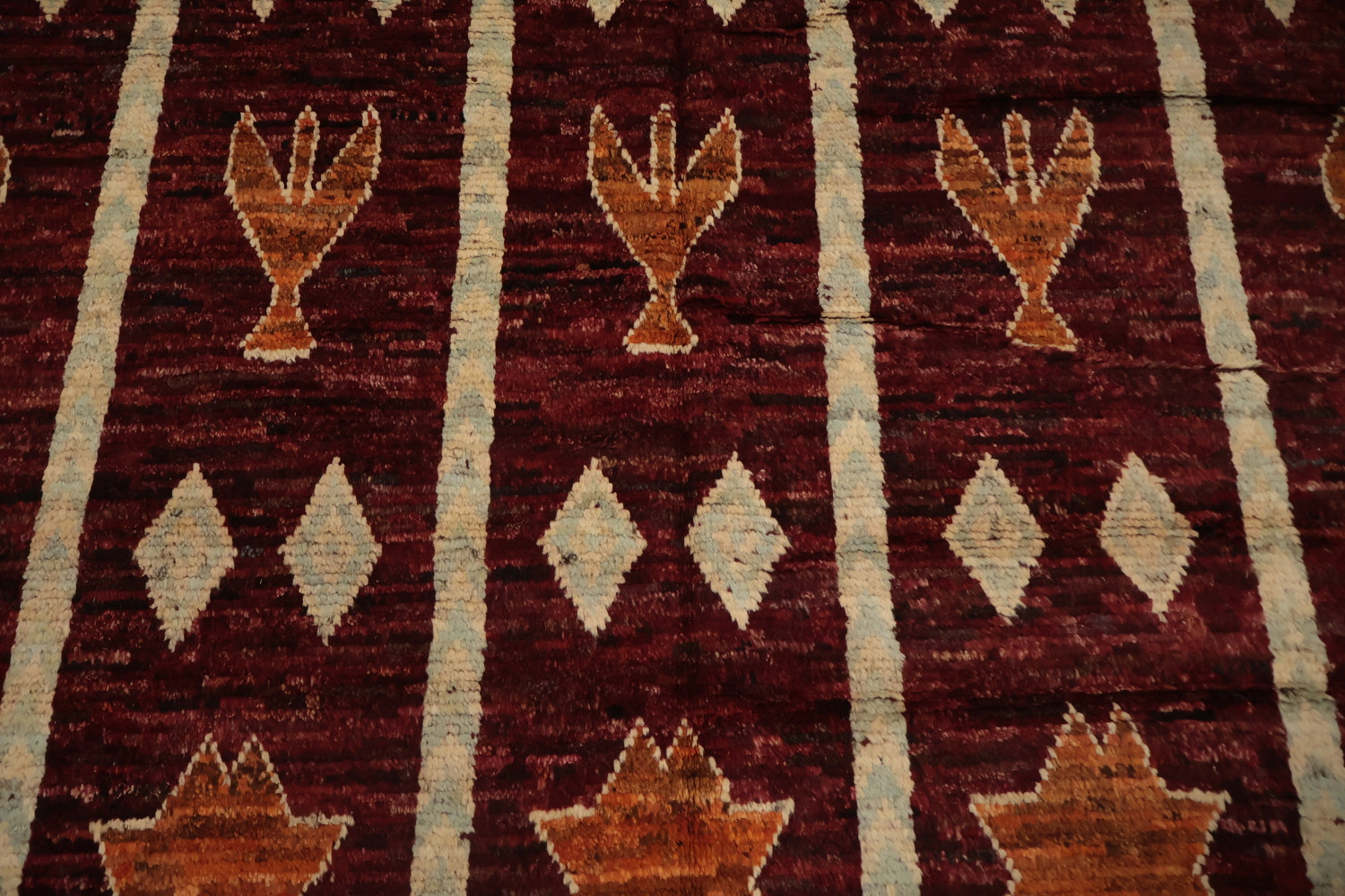 Artisanal Moroccan Area Rug 7x10 with Tribal Patterns and Shades
