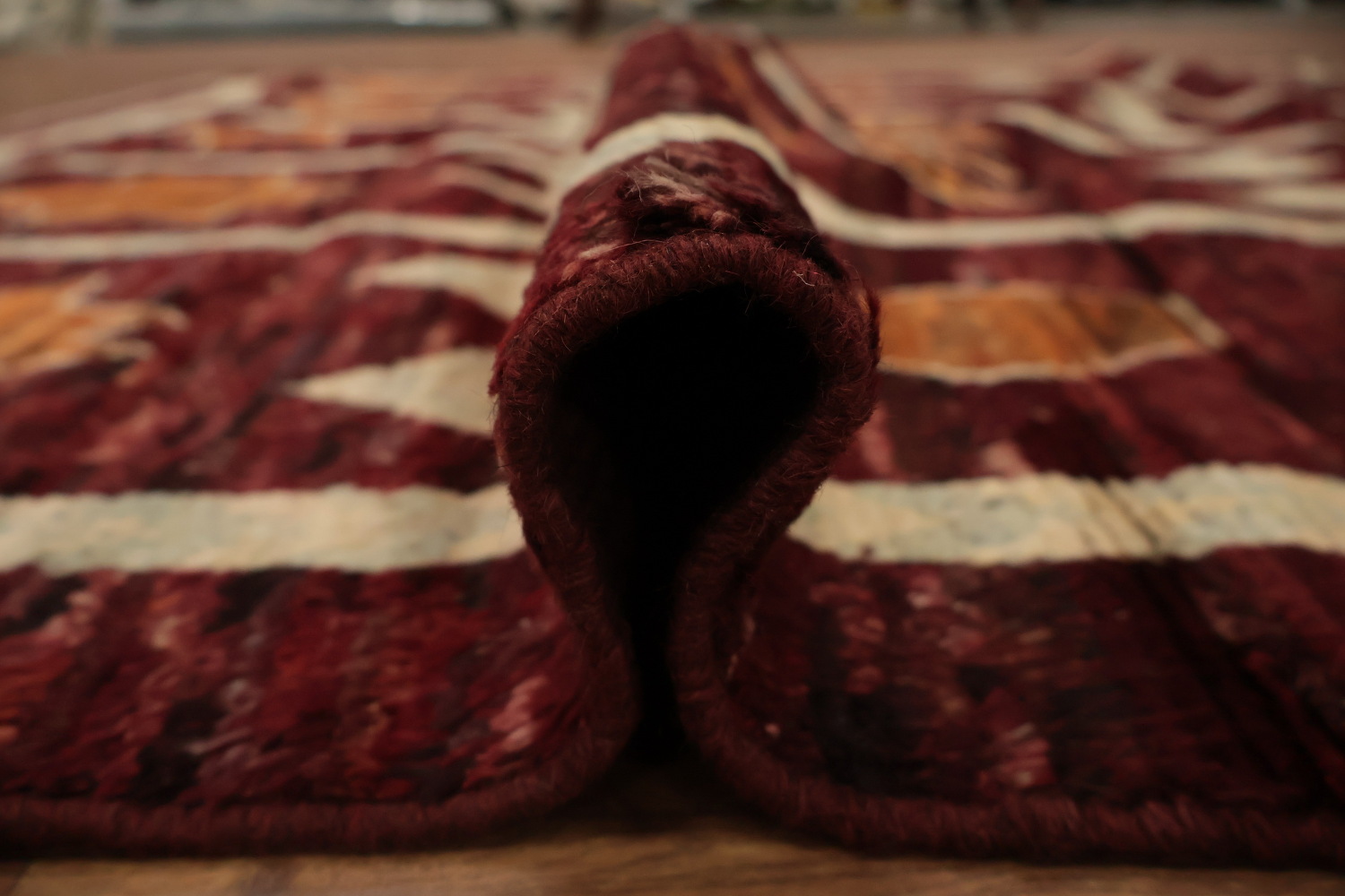 Artisanal Moroccan Area Rug 7x10 with Tribal Patterns and Shades