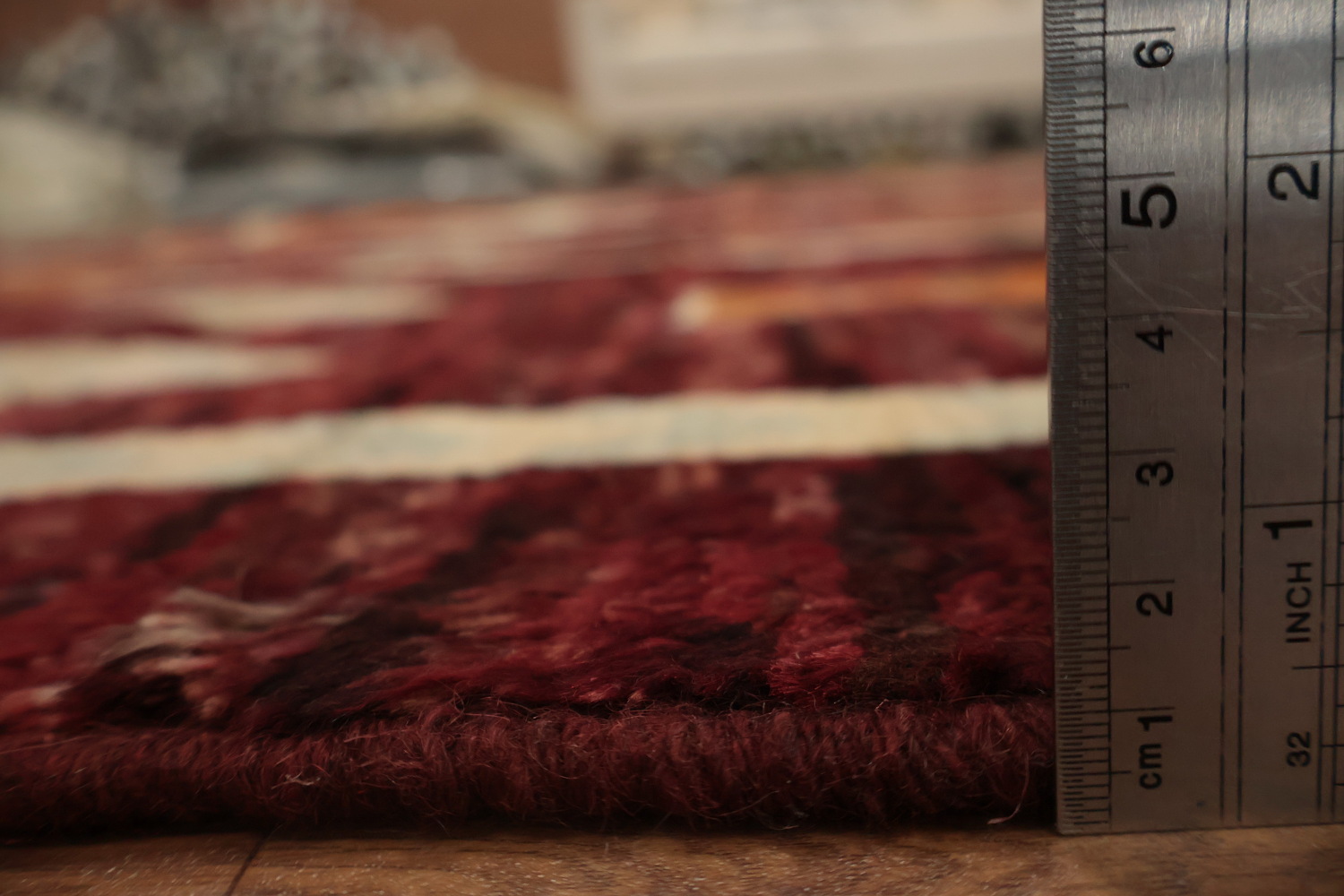 Artisanal Moroccan Area Rug 7x10 with Tribal Patterns and Shades