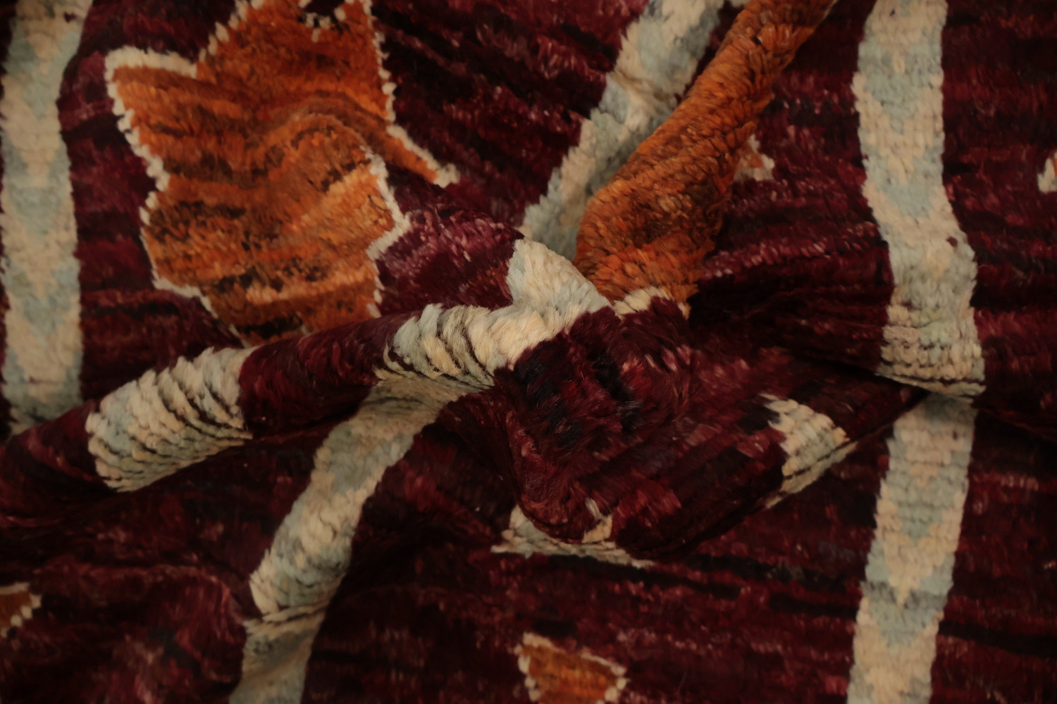 Artisanal Moroccan Area Rug 7x10 with Tribal Patterns and Shades