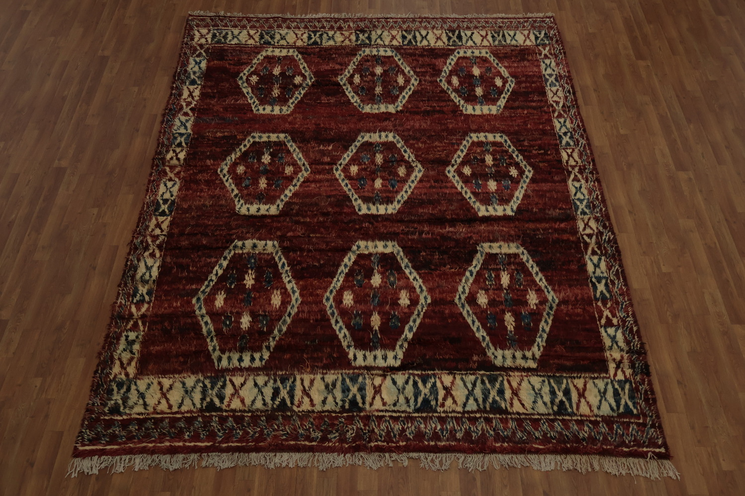 Bold Geometrics on a Classic Moroccan Area Rug 8x10