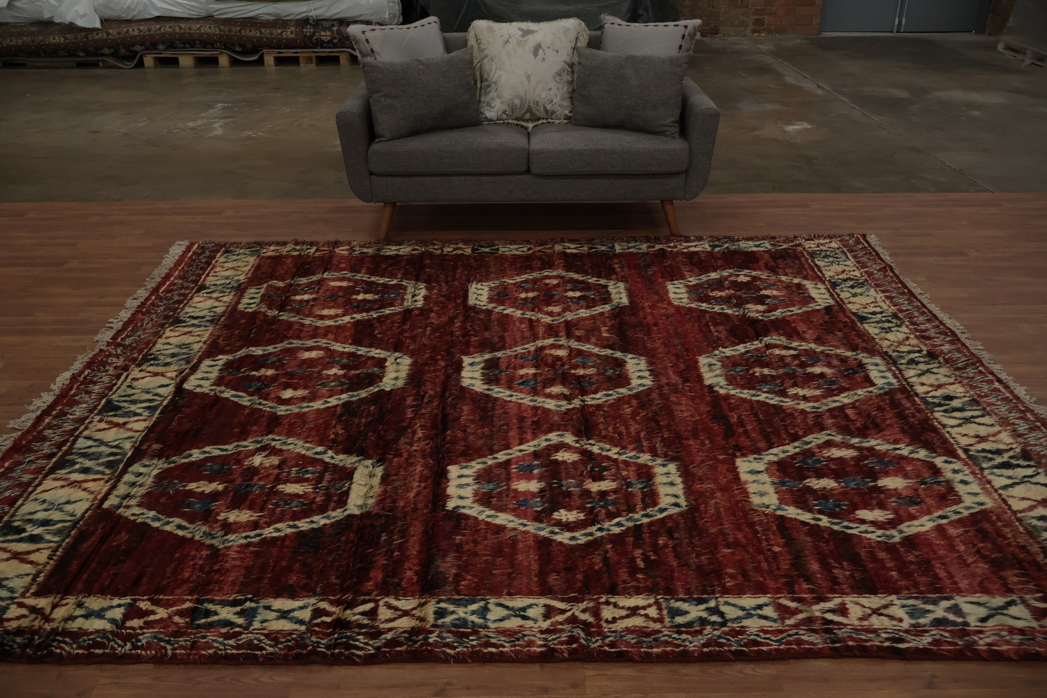 Bold Geometrics on a Classic Moroccan Area Rug 8x10