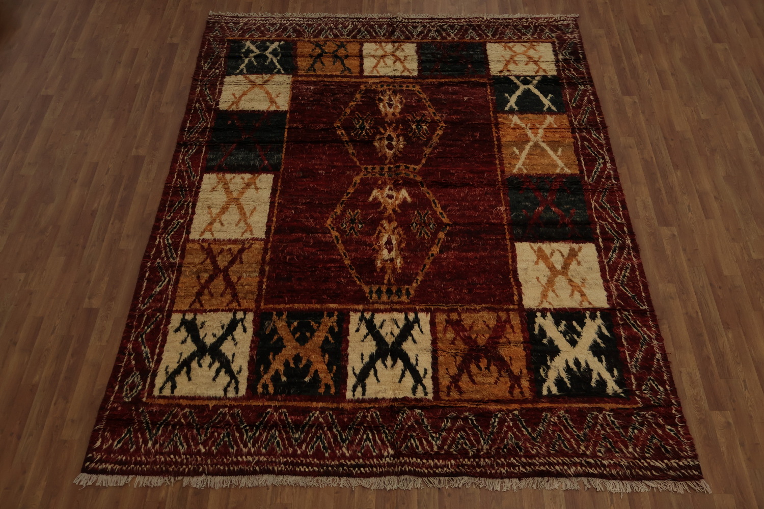 Exquisite Moroccan Wool Area Rug 8x10 with Decadent Tribal Detailing