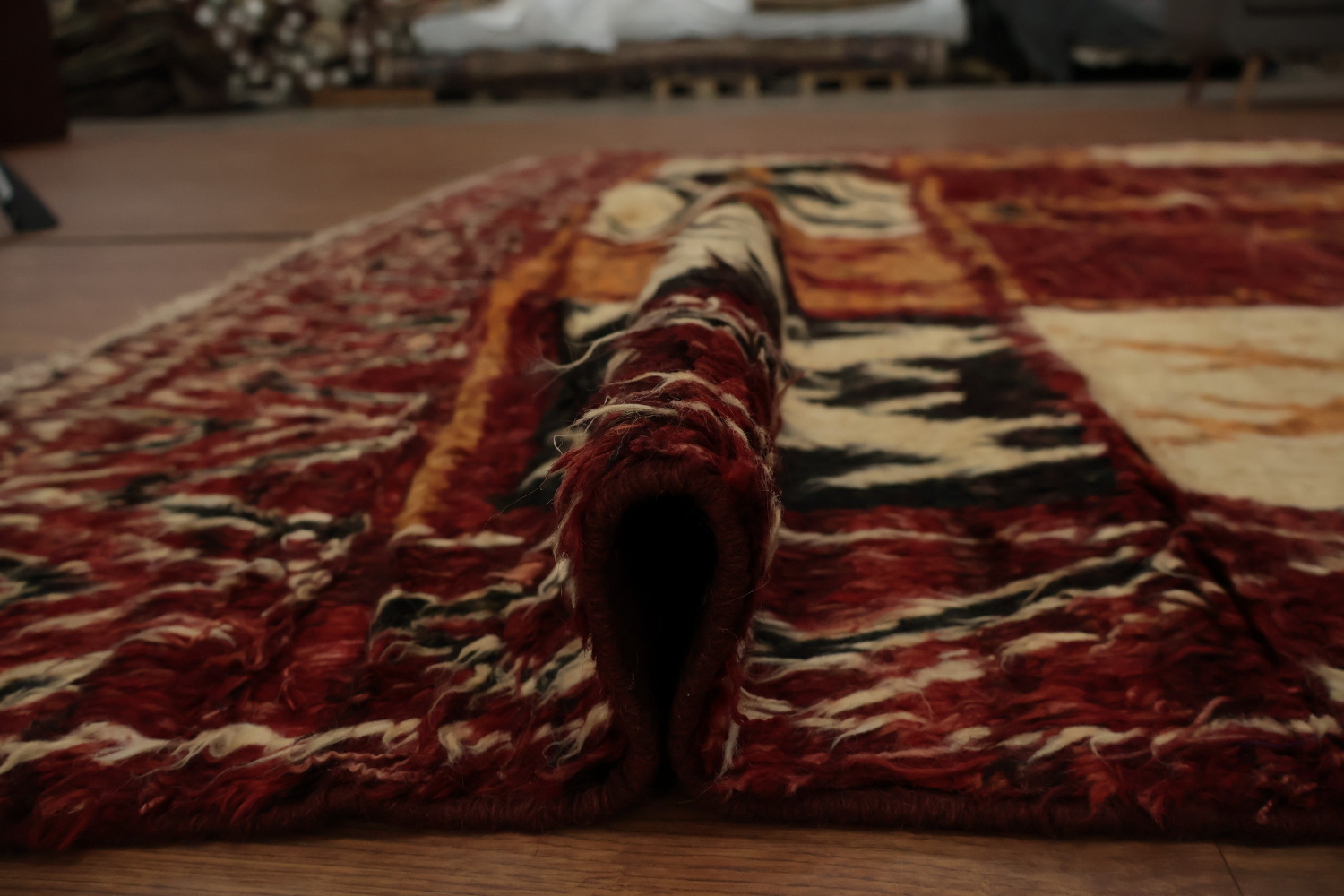 Exquisite Moroccan Wool Area Rug 8x10 with Decadent Tribal Detailing