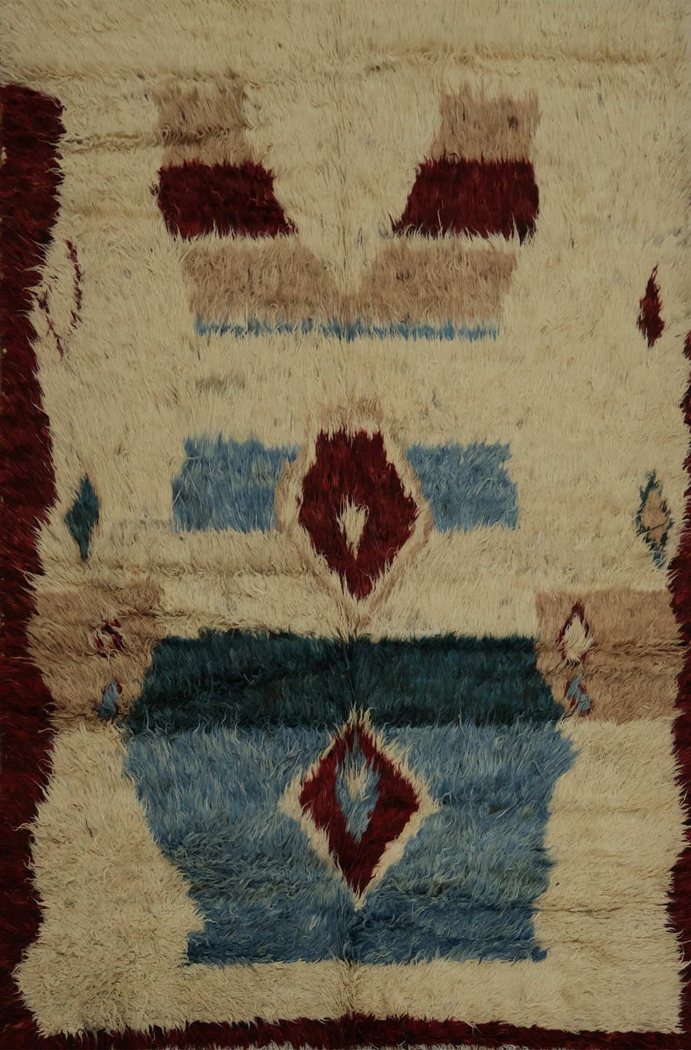 Unique Berber Moroccan Area Rug 7x9 with Bold and Earthy Hues
