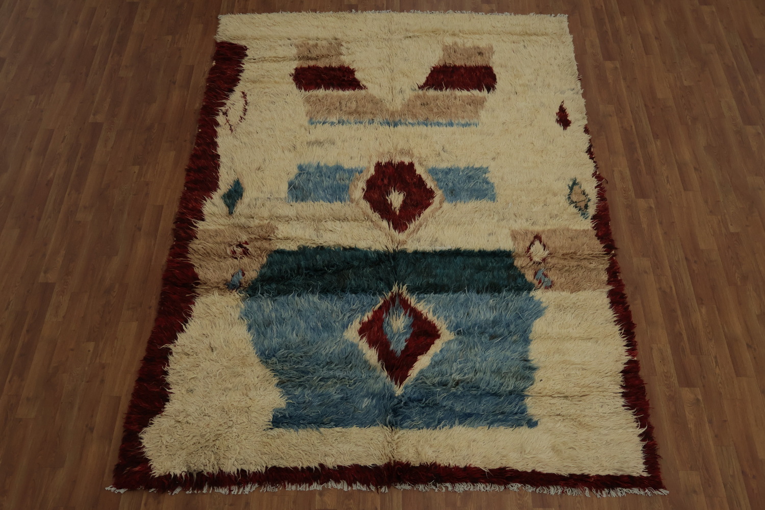 Unique Berber Moroccan Area Rug 7x9 with Bold and Earthy Hues