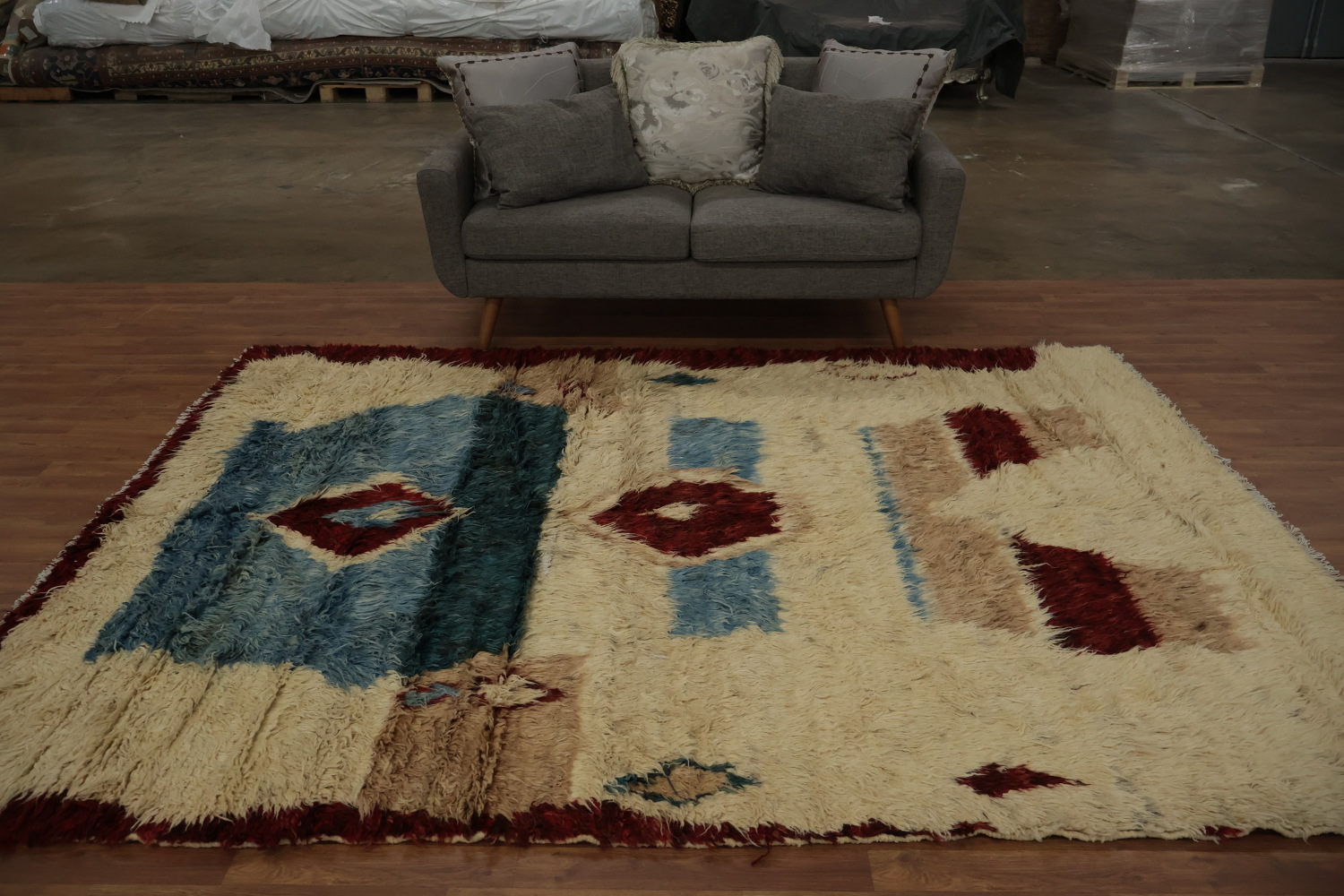 Unique Berber Moroccan Area Rug 7x9 with Bold and Earthy Hues