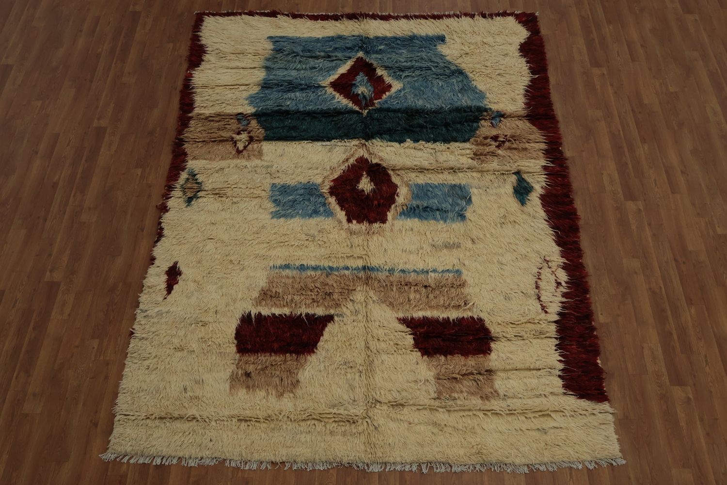 Unique Berber Moroccan Area Rug 7x9 with Bold and Earthy Hues