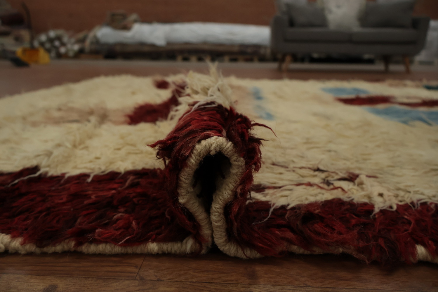 Unique Berber Moroccan Area Rug 7x9 with Bold and Earthy Hues