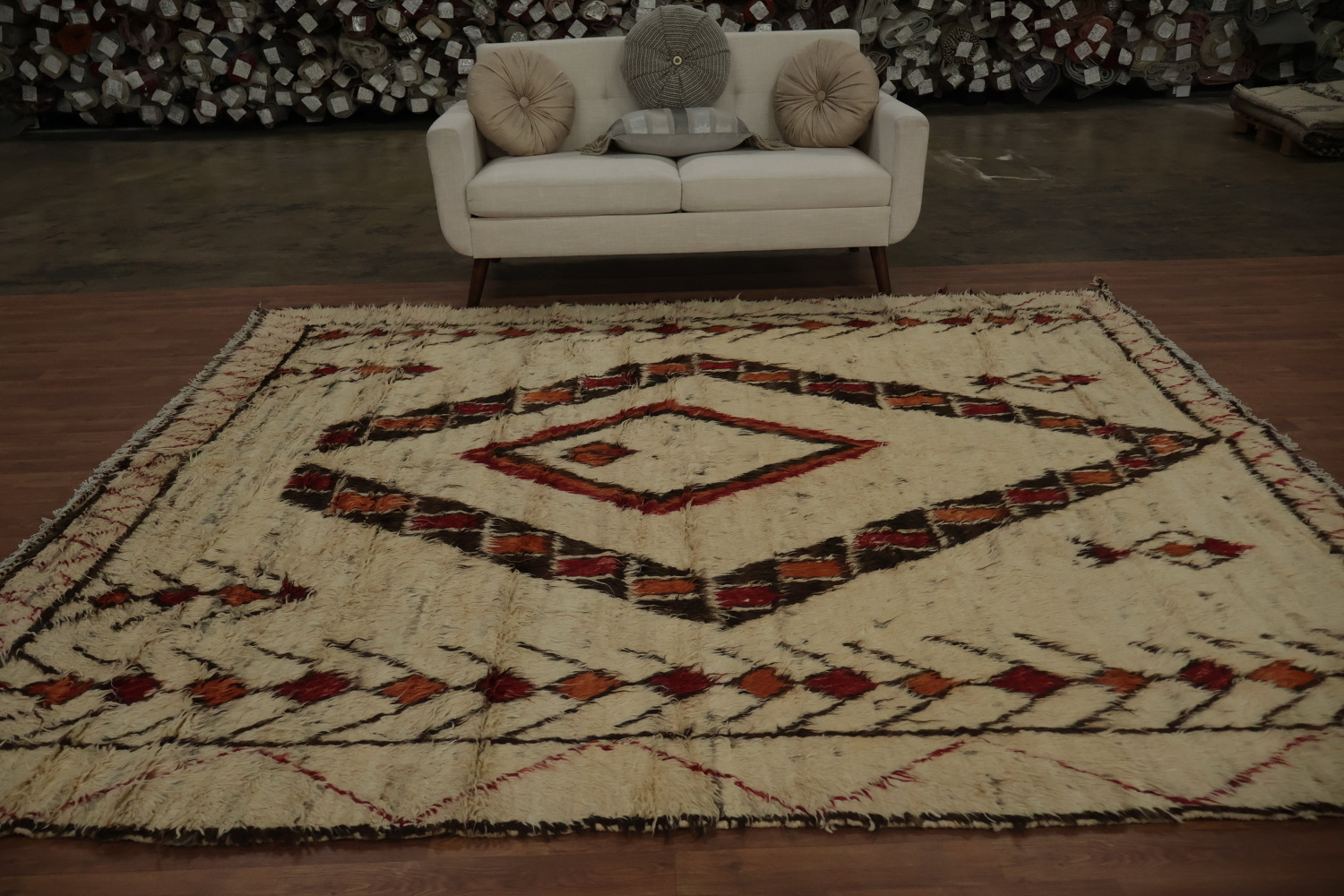 Bohemian Elegance with Geometric Moroccan Wool Area Rug 8x10