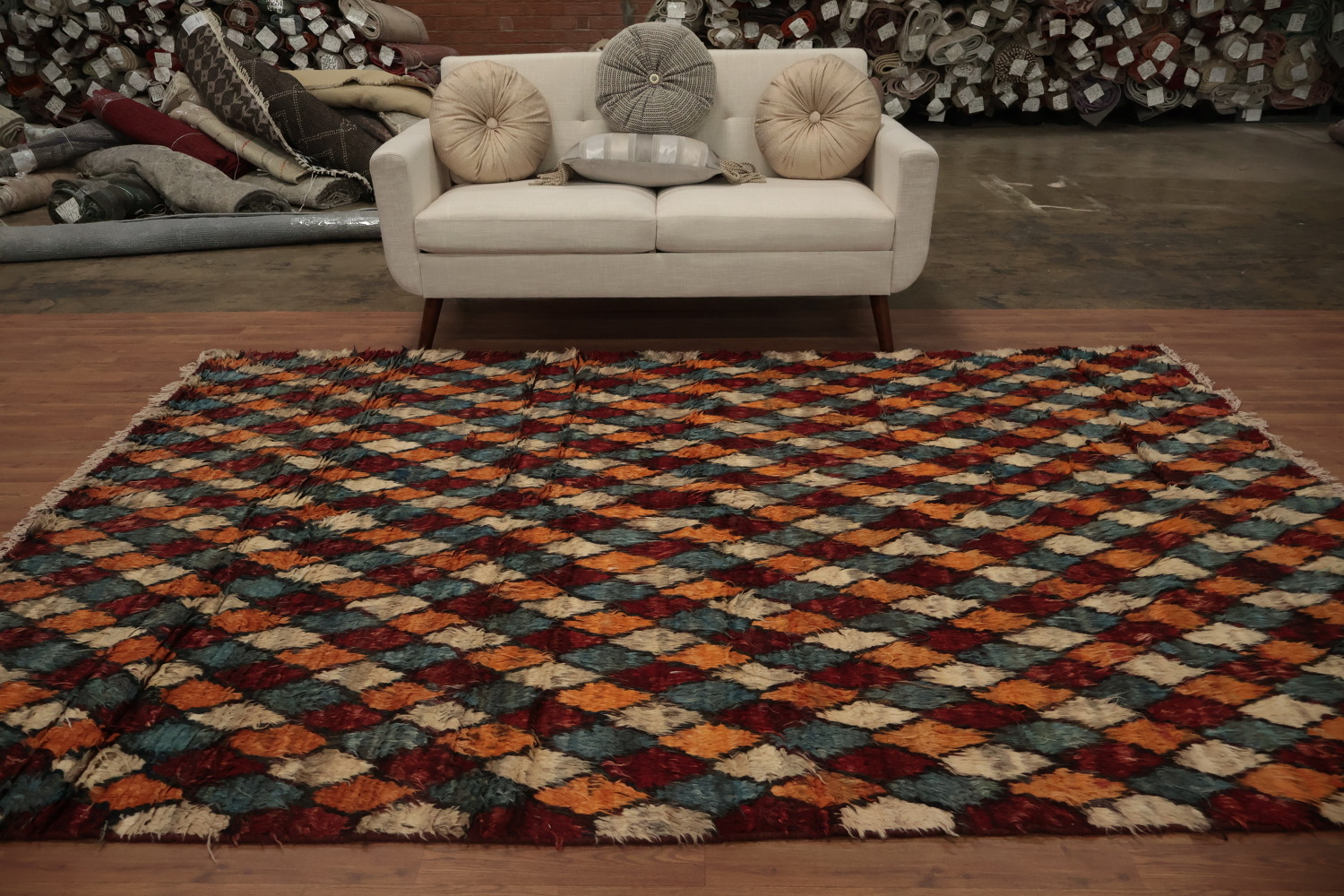 Bold Diamonds Moroccan Area Rug 7x10 to Enhance Your Décor Style