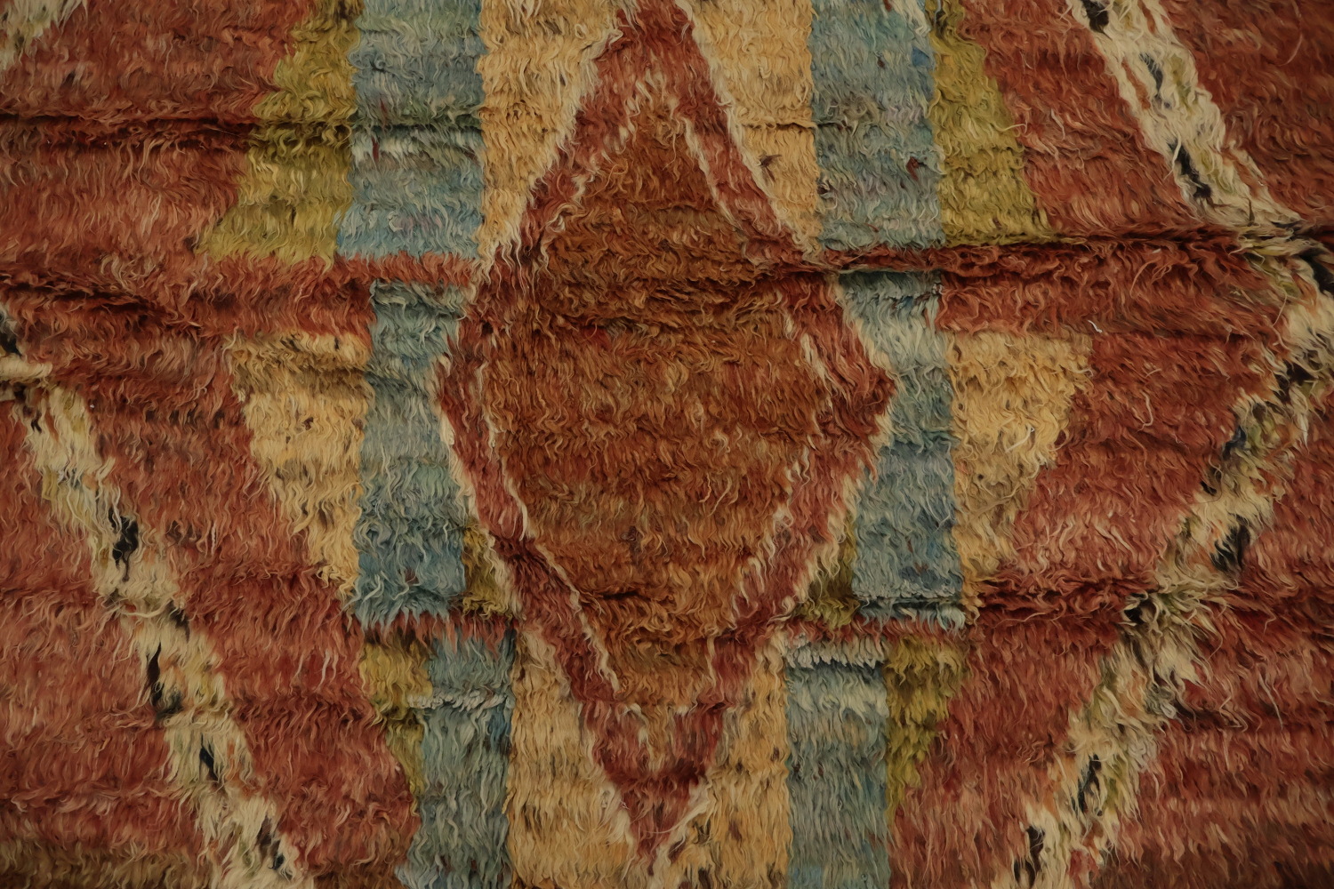 Warm-Toned Berber Moroccan Large Rug 13x16 with Tribal Geometric Motifs