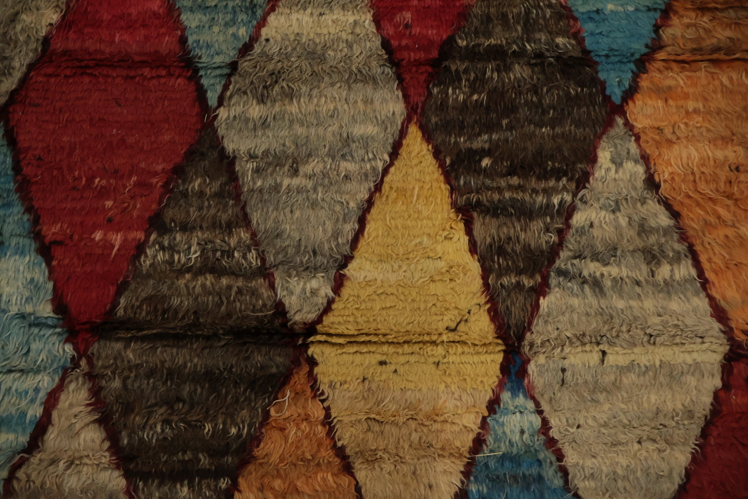 Multicolor Diamond Design Handmade Moroccan Large Rug 10x14
