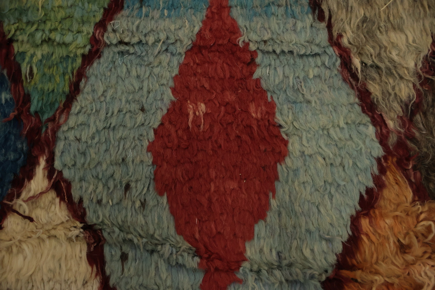 Multicolor Diamond Design Handmade Moroccan Large Rug 10x14