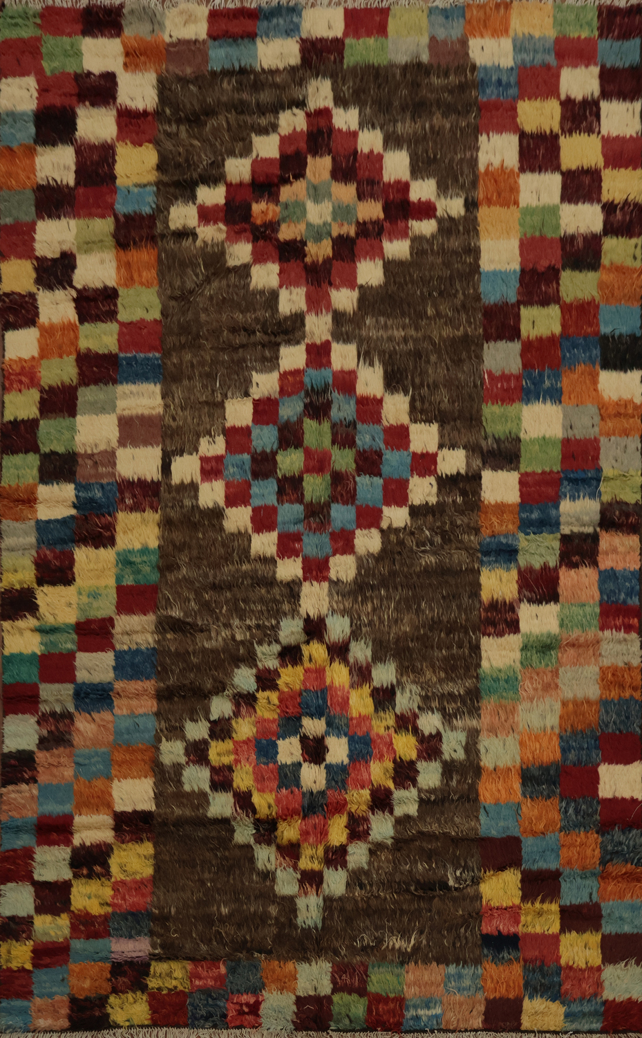 Colorful Checkered Moroccan Berber Area Rug 7x9 for Bold Decors